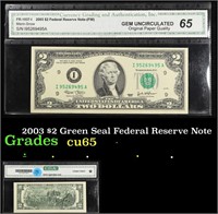 2003 $2 Green Seal Federal Reserve Note Graded cu6