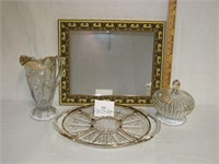 Gold Trimmed Mirror & Misc.