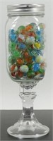* Jar of Marbles in Goblet Style Glass