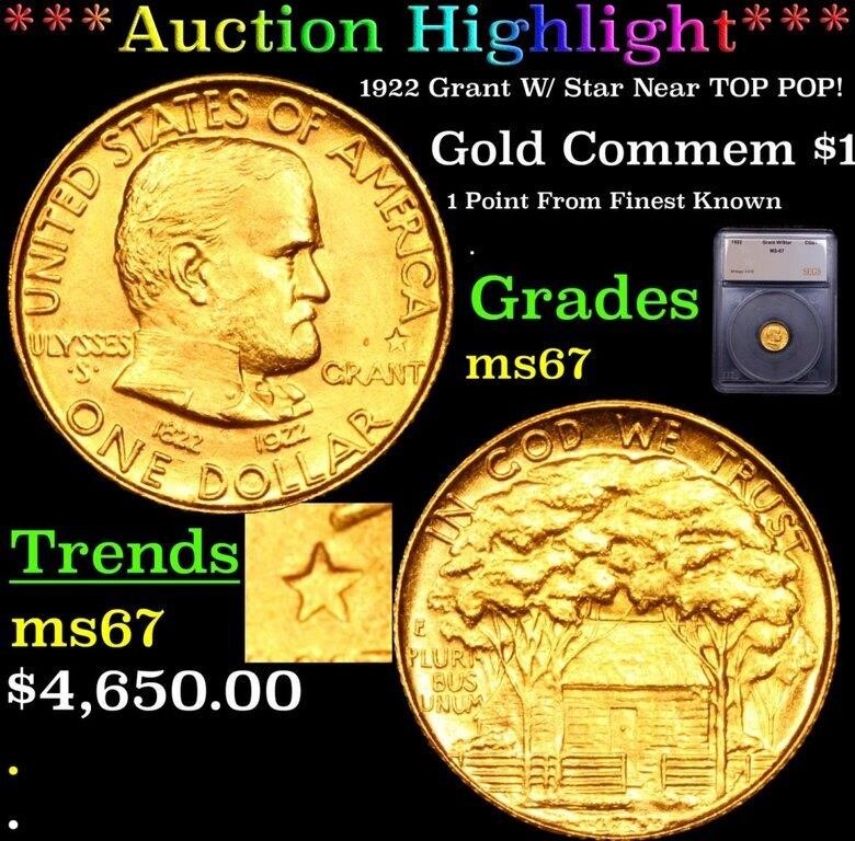 ***Auction Highlight*** 1922 Grant W/ Star Gold Co