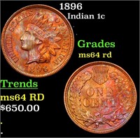 1896 Indian Cent 1c Grades Choice Unc RD
