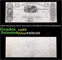 18xx Unissued Stonington Bank Connecticut $20 Obso