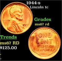 1944-s Lincoln Cent 1c Grades GEM++ Unc RD