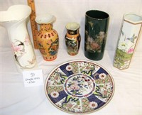 Oriental Vases and Plate