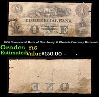 1856 Commercial Bank of New Jersey $1 Obsolete Cur