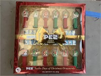 PEZ 12 DAYS OF CHRISTMAS ORNAMENTS SET IN
