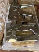 TOTE OF STAPLE GUNS, CABLE HARDWARE,