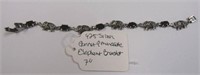 925 Silver Garnet & Marcasite Elephant Bracelet 7"