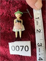 Mini Wooden Painted Doll Unique