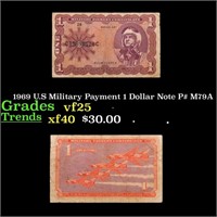 1969 U.S Military Payment 1 Dollar Note P# M79A Gr
