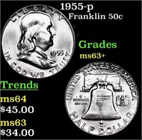 1955-p Buggs Bunny Franklin Half Dollar 50c Grades