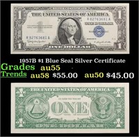 1957B $1 Blue Seal Silver Certificate Grades Choic