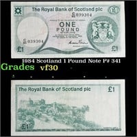 1984 Scotland 1 Pound Note P# 341 Grades vf++