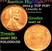 ***Auction Highlight*** 1954-p Lincoln Cent TOP PO