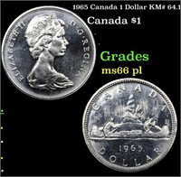 1965 Canada 1 Dollar KM# 64.1 Grades GEM+ UNC PL