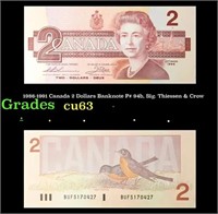 1986-1991 Canada 2 Dollars Banknote P# 94b, Sig. T
