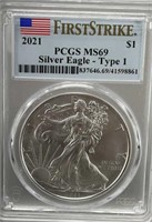 2021 vSilver Eagle type 1 MS 69