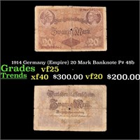 1914 Germany (Empire) 20 Mark Banknote P# 48b Grad