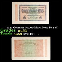 1923 German 20,000 Mark Note P# 85C Grades Select