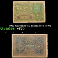1919 Germnay 50 mark note P# 66 Grades vf, very fi