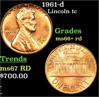 1961-d Lincoln Cent 1c Grades GEM++ RD