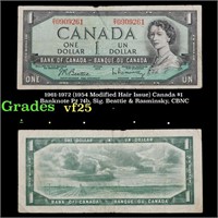 1961-1972 (1954 Modified Hair Issue) Canada $1 Ban