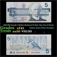 1986-1991 Canada 5 Dollars Banknote P# 95a1, Sig.