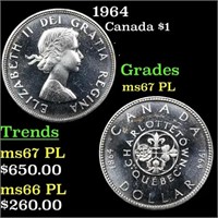 1964-1964 Canada 1 Dollar  KM 58 Grades Choice Unc