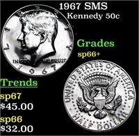 1967 SMS Kennedy Half Dollar 50c Grades sp66+