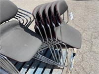 (12)pcs - Stack Padded Chrome Steel Chairs