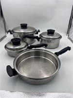 Vintage heavy duty pots pans chefs ware