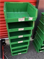 (7) Green Stackable Tubs