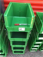 (5) Stackable Green Tubs
