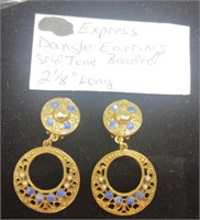 Express Dangle Earrings Gold Tone Beaded Earrings