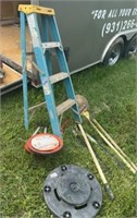 Ladder & hand tools & measuring wheel