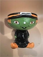 Ceramic, 10” green, alien bowl
