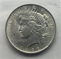 High-Grade 1922 $1 Peace Silver Dollar
