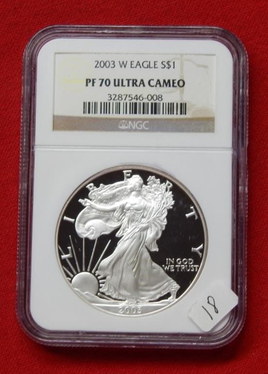 2003 W American Eagle NGC PF70 1 Ounce Silver