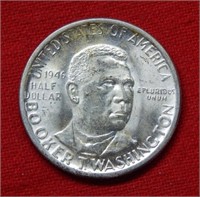 1946 Booker T Washington Silver Commem Half Dollar