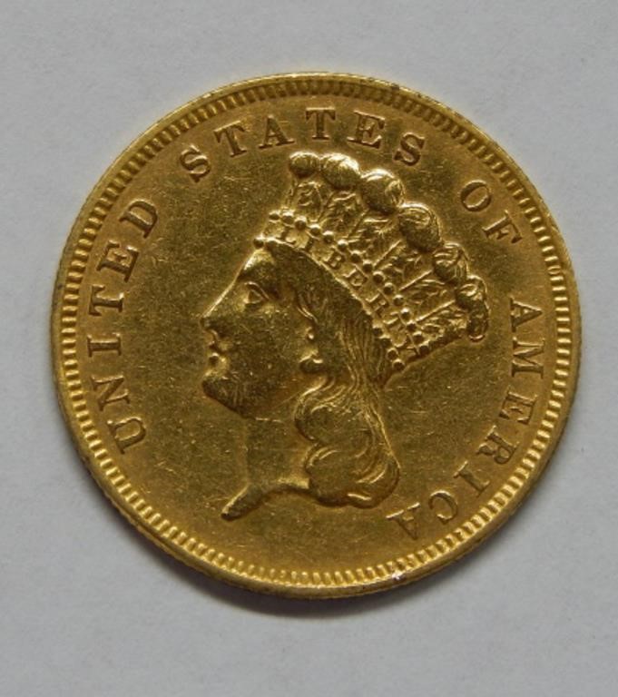 1856 S $3 Gold Coin - Rare