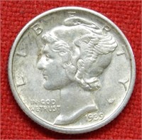 1939 D Mercury Silver Dime