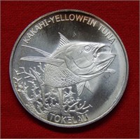 2014 Tokelau Yellow Fin Tuna 1 Ounce Silver Commem