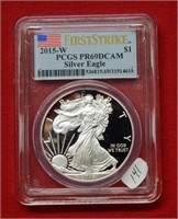 2015 W American Eagle PCGS PR69 DCAM 1 Oz Silver