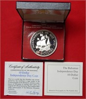 1973 Bahamas $10 Silver Commemorative