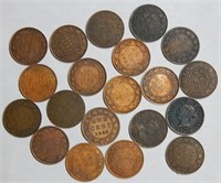 (20) Canada Large Cents Mixed Dates