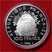 1994 France Proof 100 Francs Olympics Commem