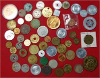Grab Bag of US & Foreign Coins & Tokens