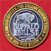 Buffalo Bills $10 Limited Ed Silver Gaming Token