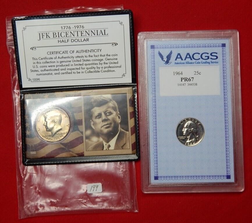 Bulk Lot 1964 Washington Proof Silver Quarter &