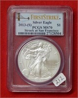 2013 (S) American Eagle PCGS MS70 1 Ounce Silver